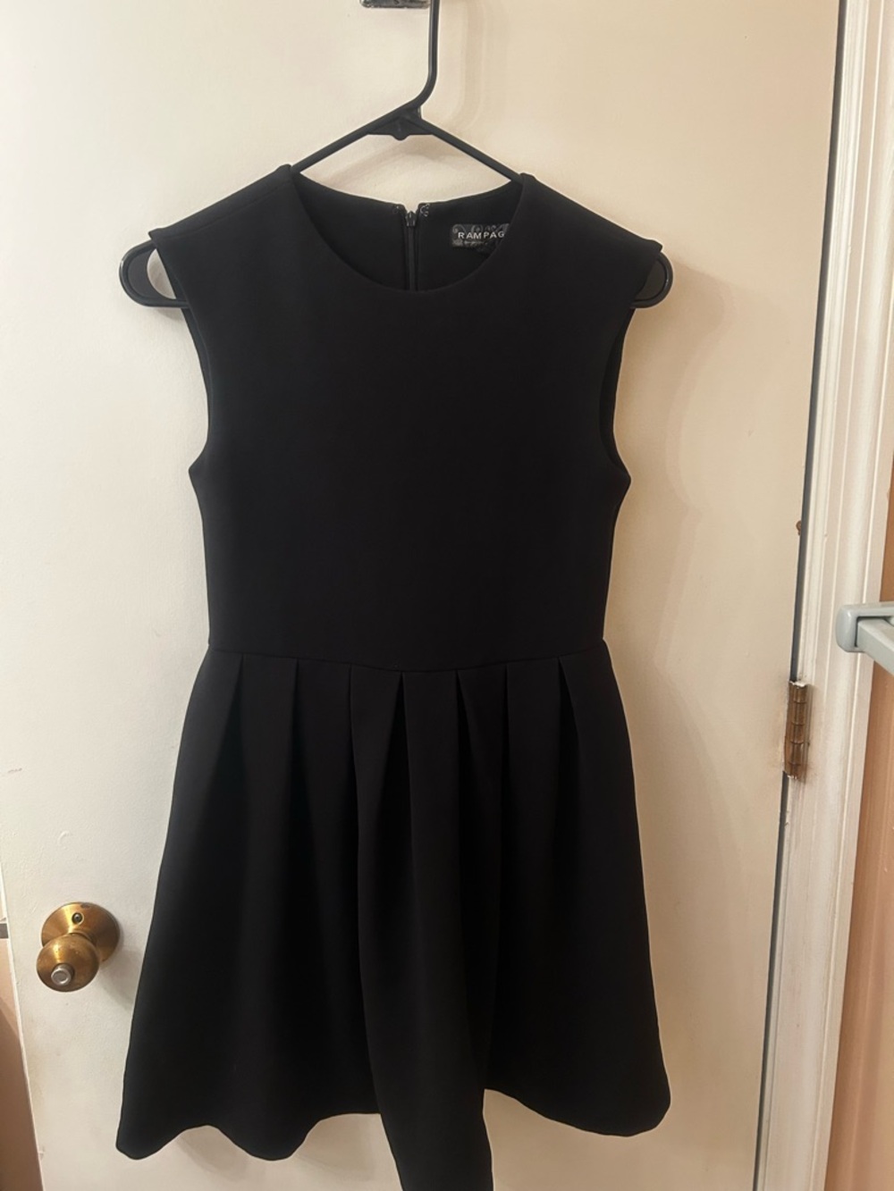 Rampage Black Sleeveless Pleated Fit-and-Flare Dress